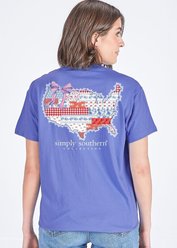 Simply Southern Patched US Map Tee, Bali, Large slide 1 of 4