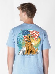 Simply Southern Dog at Sea Mineral Washed Tee, Glacier, Medium