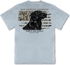 Simply Southern Dog & Camo Flag Mineral Washed Tee, Ashen, Medium slide 2 of 4