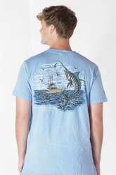 Simply Southern Hooked Marlin Mineral Washed Tee, Glacier, X-Large