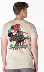 Simply Southern Patriotic Dog Mineral Washed Tee, Bone, X-Large