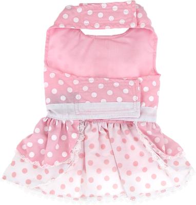 Show full view: Doggie Design Polka Dot & Lace Dog Dress Set with Leash, Pink, X-Large slide 2 of 4