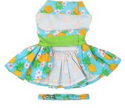 Doggie Design Pineapple Luau Dog Harness Dress with Matching Leash, Blue, Small slide 2 of 4