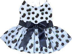 Doggie Design Blackberries Dog Dress with Matching Leash, Blue, Large