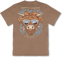 Simply Southern Highland Cow Mineral Washed Tee, Rawhide, Large slide 2 of 4