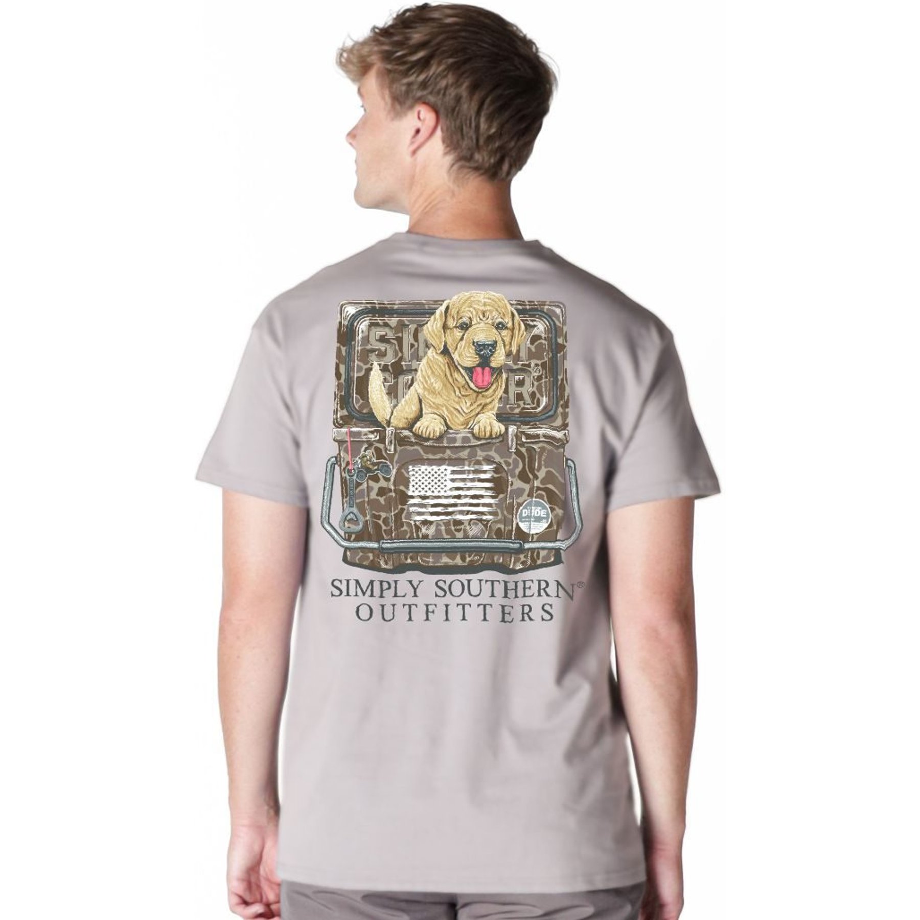 Simply Southern Puppy in Cooler Tee, Driftwood, Small