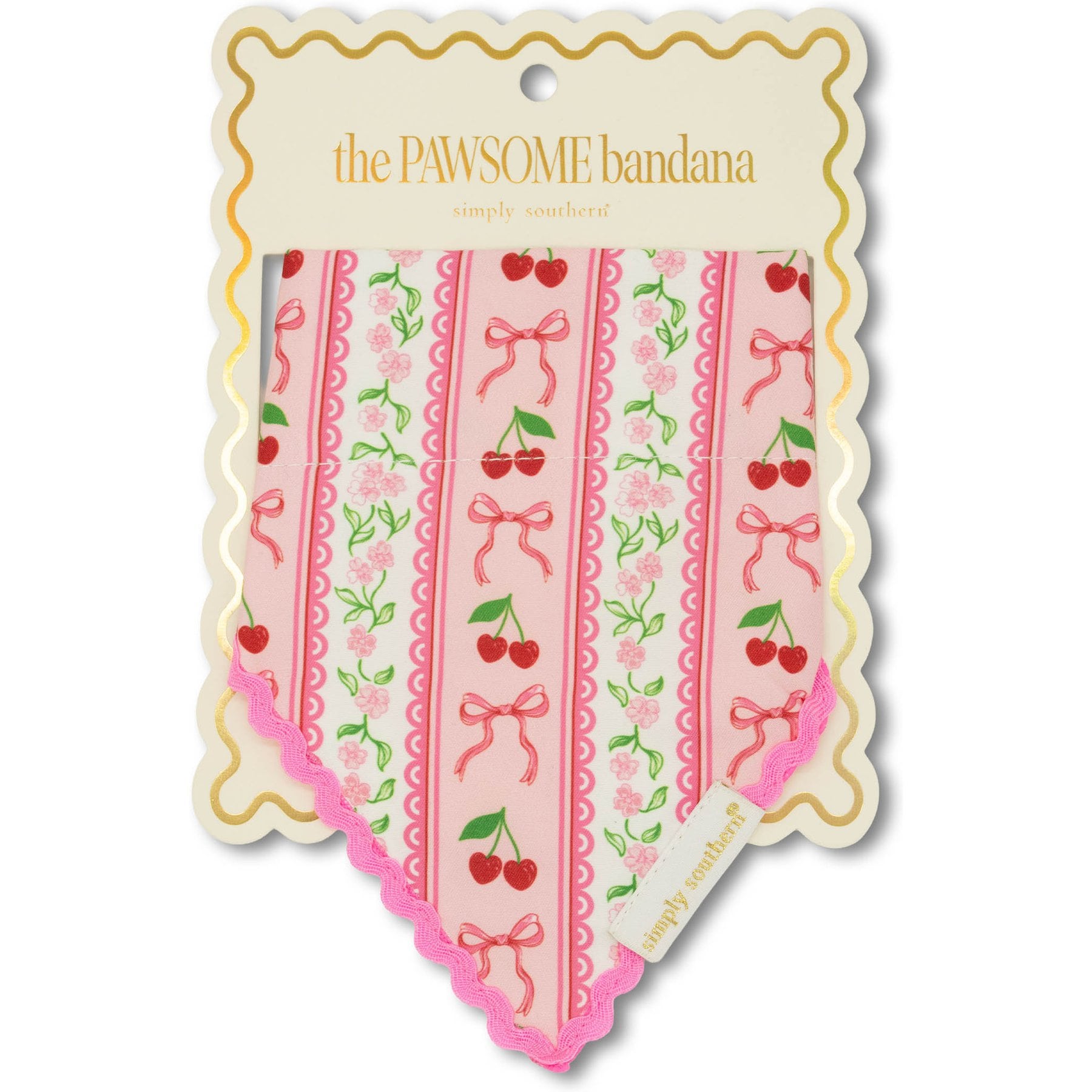 Simply Southern Cherry Stripes Dog Bandana