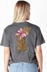 Simply Southern Leopard Mineral Washed Tee, Graphite, X-Large