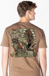 Simply Southern Camo Themed Hunting Scene Mineral Washed Tee, Rawhide, XX-Large