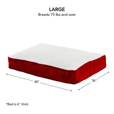 Show full view: Happy Hounds Bailey Rectangle Pillow Dog Bed with Removable Cover, Crimson, Large slide 7 of 8