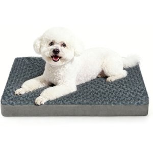 LFC PETS Orthopedic Memory Foam Dog & Cat Bed with Removable Cover, Grey, Medium