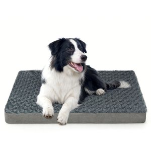 LFC PETS Orthopedic Memory Foam Dog & Cat Bed with Removable Cover, Grey, Large