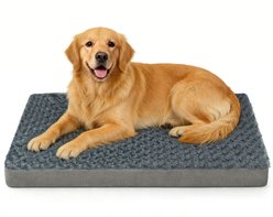 LFC PETS Orthopedic Memory Foam Dog & Cat Bed with Removable Cover, Grey, X-Large