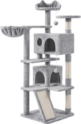 Yaheetech 57-in Plush Cat Tree & Condo, Light Gray slide 2 of 8