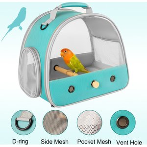 Halinfer Portable Bird Travel Carrier Cage, 1-lb bag, Green
