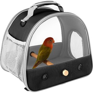 Halinfer Portable Bird Travel Carrier Cage, 1-lb bag, Black