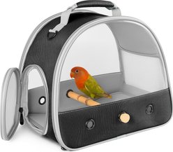 Halinfer Portable Bird Travel Carrier Cage, 1-lb bag, Black