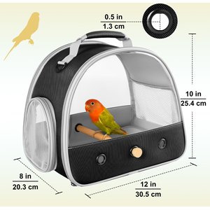 Halinfer Portable Bird Travel Carrier Cage, 1-lb bag, Black