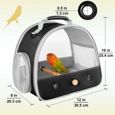 Show full view: Halinfer Portable Bird Travel Carrier Cage, 1-lb bag, Black slide 4 of 8