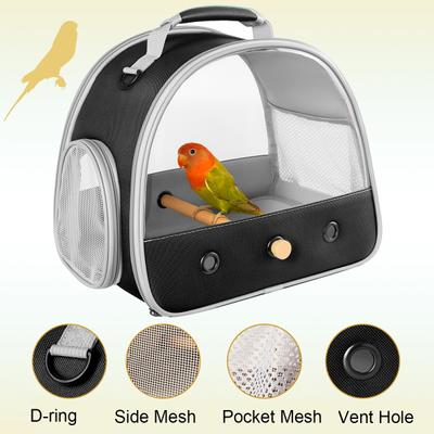 Show full view: Halinfer Portable Bird Travel Carrier Cage, 1-lb bag, Black slide 3 of 8