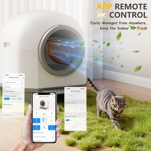 WARCAT Automatic Self-Cleaning Cat Litter Box, Gray, 90-L