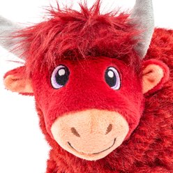 KONG Toughz Highland Cow Squeaky Plush Dog Toy, Red, Medium slide 2 of 7