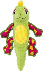 KONG Tropics Rattlez Iguana Tough Squeaky Plush Dog Toy, Green, Medium/Large