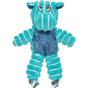 KONG Floppy Knots Hippo Tough Squeaky Plush Dog Toy, Teal, X-Small