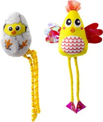 KONG Scrattles Chicken Plush Cat Toy with Catnip, Yellow, 2 count