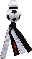 KONG Wubba Sport Soccer Ball Squeaky Plush Dog Toy, Black White, Large