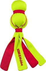 KONG Wubba Sport Softball Squeaky Plush Dog Toy, Yellow, Small