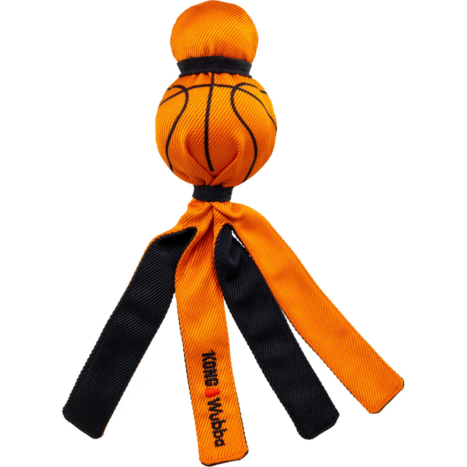 KONG Wubba Sport Basketball Squeaky Plush Dog Toy, Orange, Large