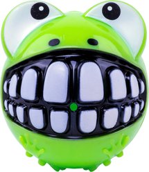 KONG Grinz Frog Sueaky Ball Dog Toy, Green, Large
