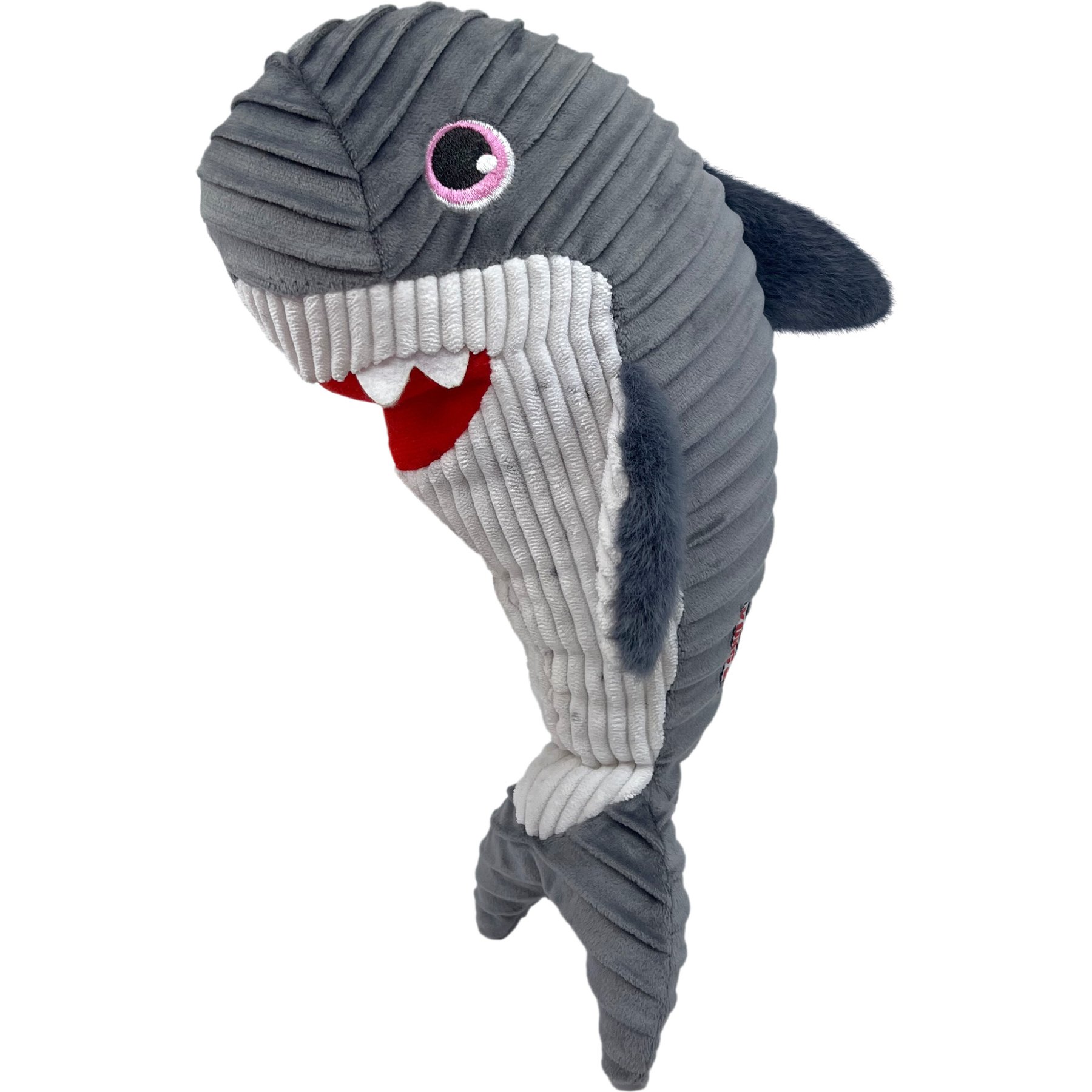 KONG Cuteseas Rufflez Shark Squeaky Plush Dog Toy, Grey, Medium/Large