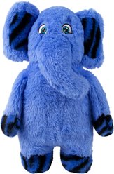 KONG Jungle Jamz Elephant Tough Squeaky Plush Dog Toy, Blue, Medium/Large