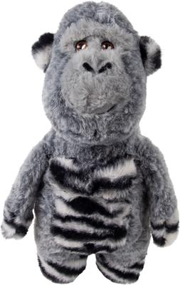 KONG Jungle Jamz Gorilla Tough Squeaky Plush Dog Toy, Grey, Medium