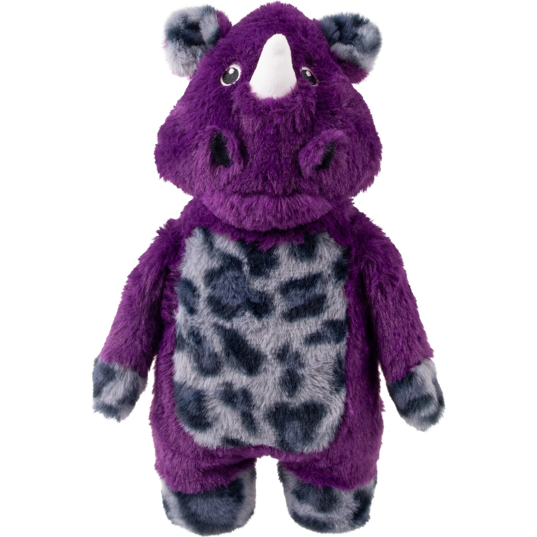 KONG Jungle Jamz Rhino Tough Squeaky Plush Dog Toy, Purple, Medium/Large