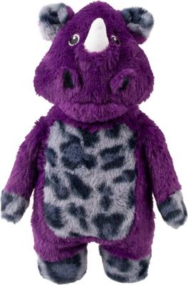 KONG Jungle Jamz Rhino Tough Squeaky Plush Dog Toy, Purple, Medium