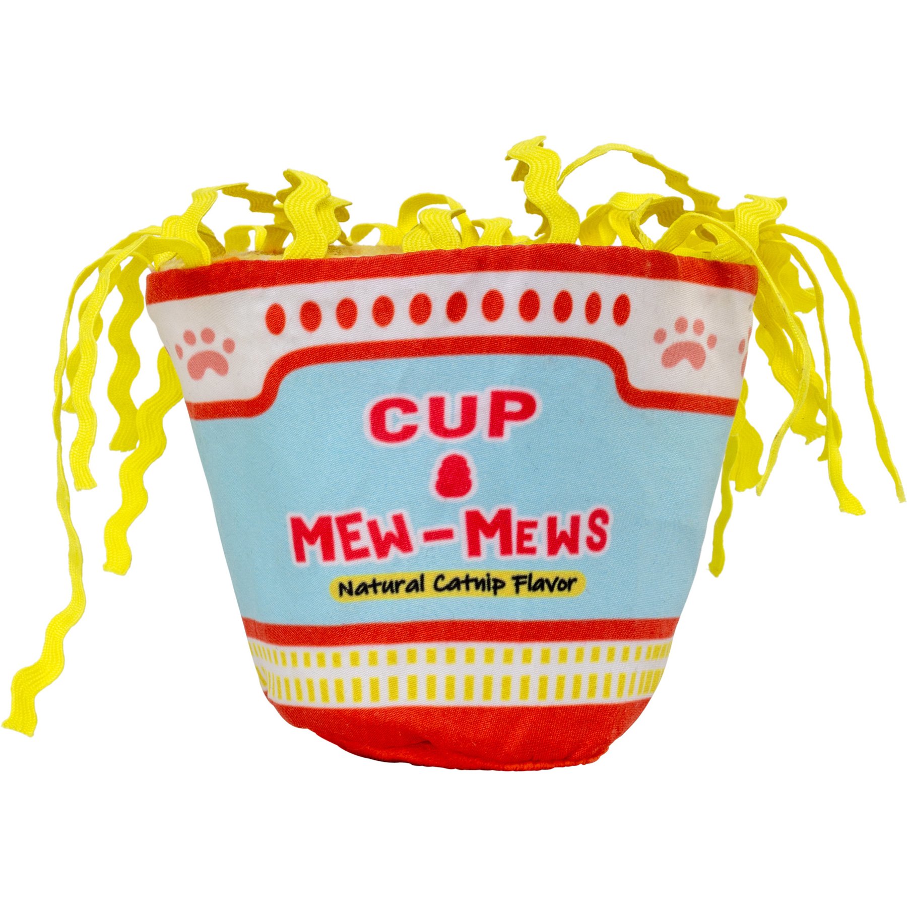 KONG Crackles Noodles Plush Cat Toy with Catnip, Yellow