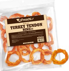 AFreschi Natural Turkey Tendon Small Ring Grain-Free Natural Dog Chew Treats, 8-oz bag