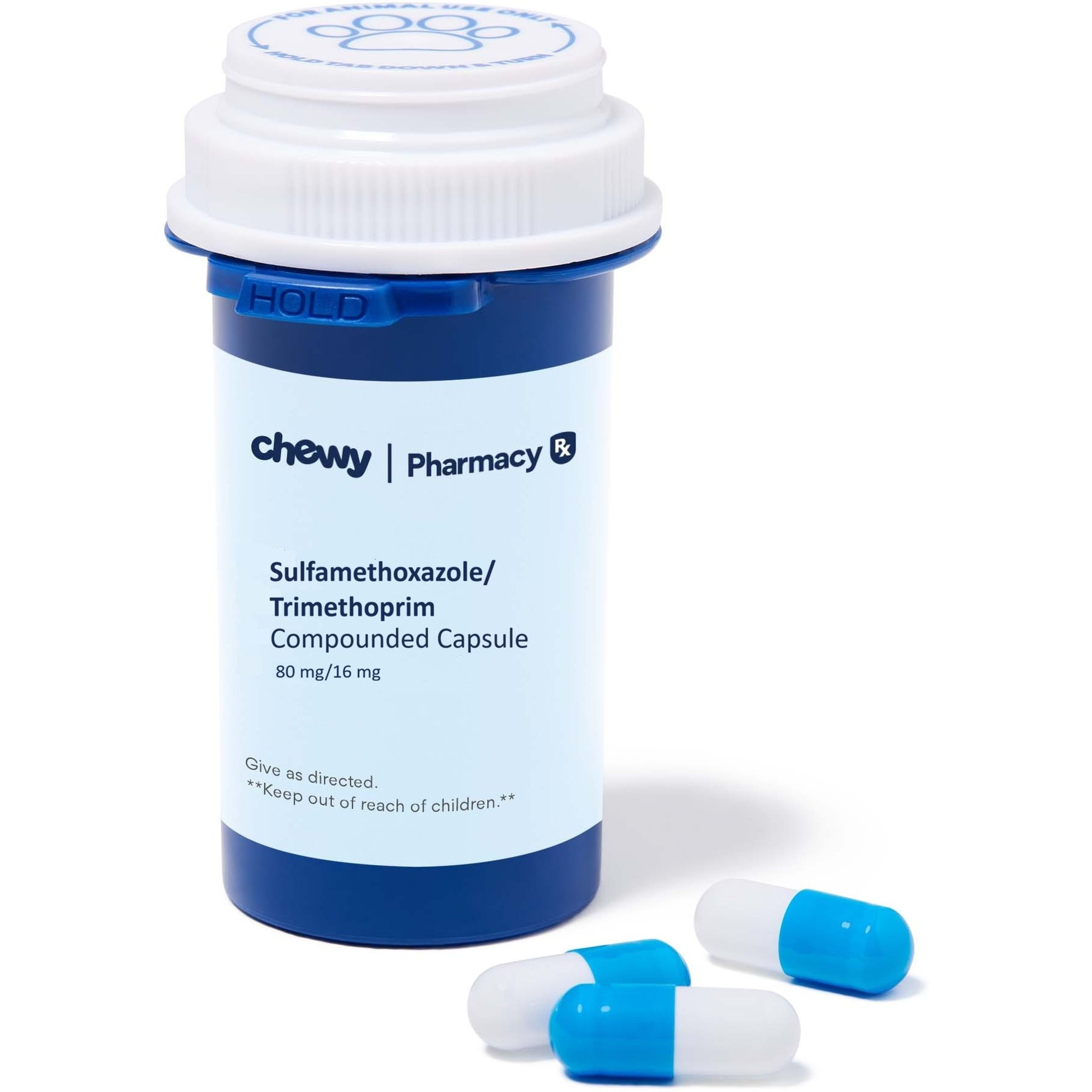 Sulfamethoxazole/Trimethoprim Compounded Capsule, 80/16mg, 1 capsule for Veterinary use