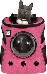 Travel Cat Fat Cat Airline Approved Bubble Backpack Cat Carrier, Deep Rose Pink