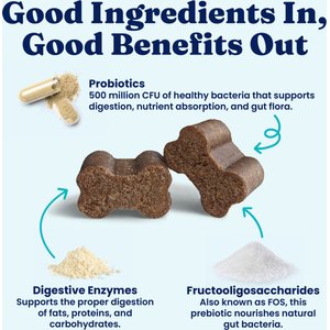 Solid Gold Mellow Belly Probiotic Soft Chews Digestive Supplement for Dogs, 120 count