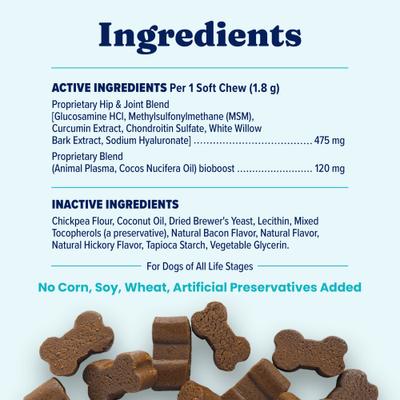 Show full view: Solid Gold Leaps & Hounds Soft Chews Glucosamine Chondroitin Joint Supplement for Dogs, 60 count slide 10 of 11