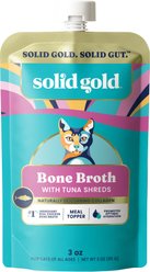 Solid Gold Bone Broth Tuna Shreds Grain-Free Wet Cat Food Topper, 3-oz pouch, case of 12