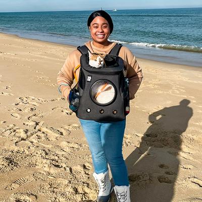 Show full view: Travel Cat Fat Cat Airline Approved Bubble Backpack Cat Carrier, Charcoal slide 7 of 12