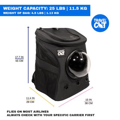 Show full view: Travel Cat Fat Cat Airline Approved Bubble Backpack Cat Carrier, Charcoal slide 9 of 12