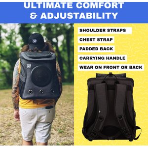 Travel Cat Fat Cat Airline Approved Bubble Backpack Cat Carrier, Charcoal