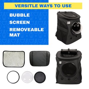 Travel Cat Fat Cat Airline Approved Bubble Backpack Cat Carrier, Charcoal