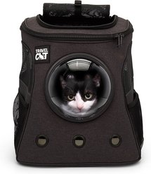 Travel Cat Fat Cat Airline Approved Bubble Backpack Cat Carrier, Charcoal